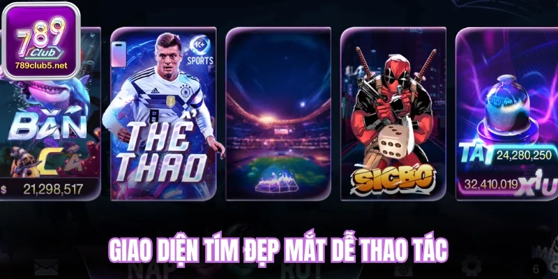 Giao diện tím đẹp mắt dễ dàng thao tác